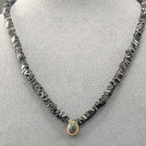 Black spinel and black opal necklace